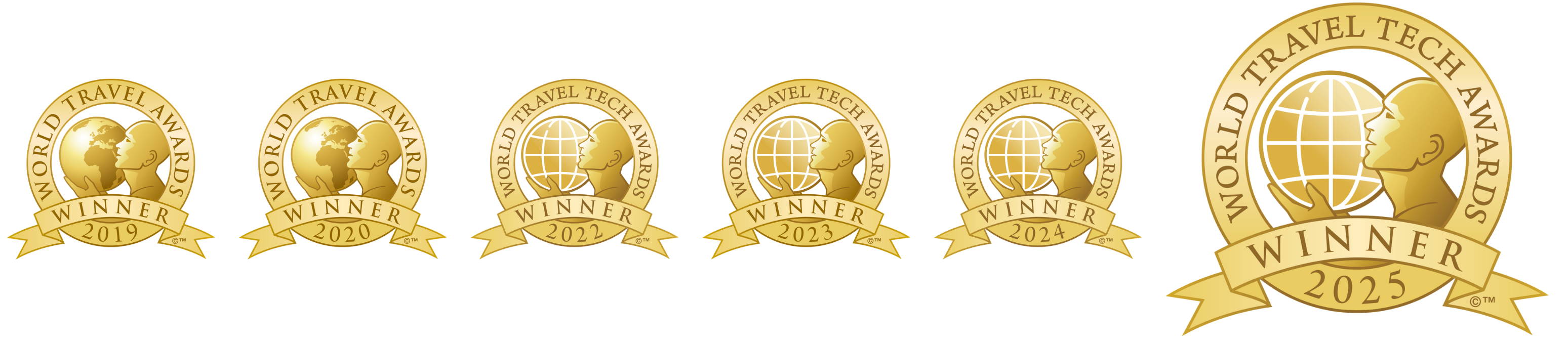 World Travel Tech Awards——六度获奖（2019、2020、2022、2023、2024、2025）