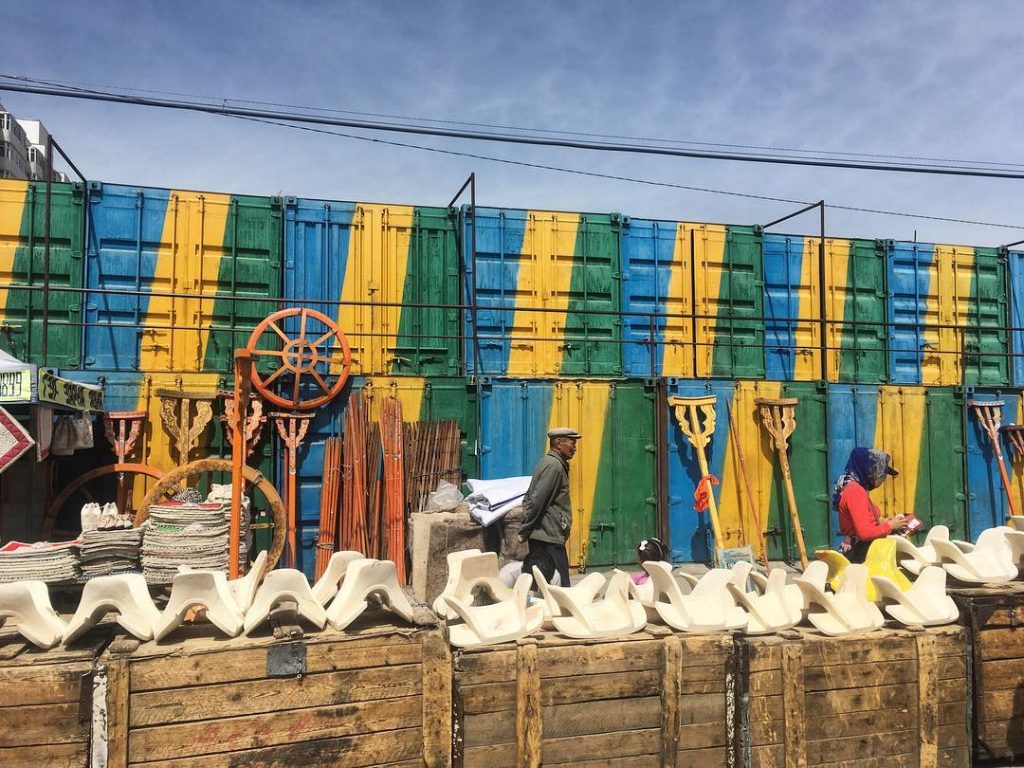 Black market in Ulaanbaatar. Here you can find all the traditional things (yurt, leather,…