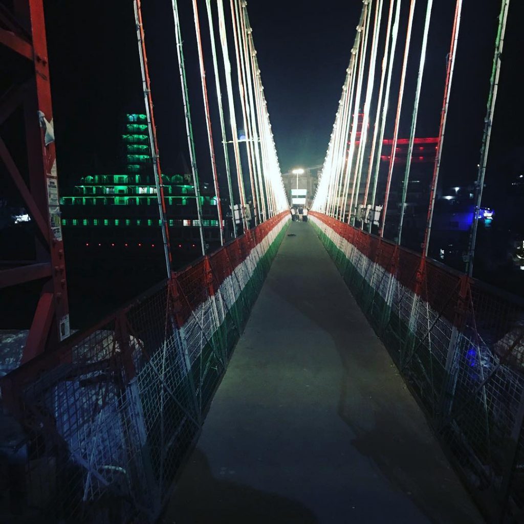Lakshman an iron suspension bridge across the river Ganga. It has quite a history&hellip;