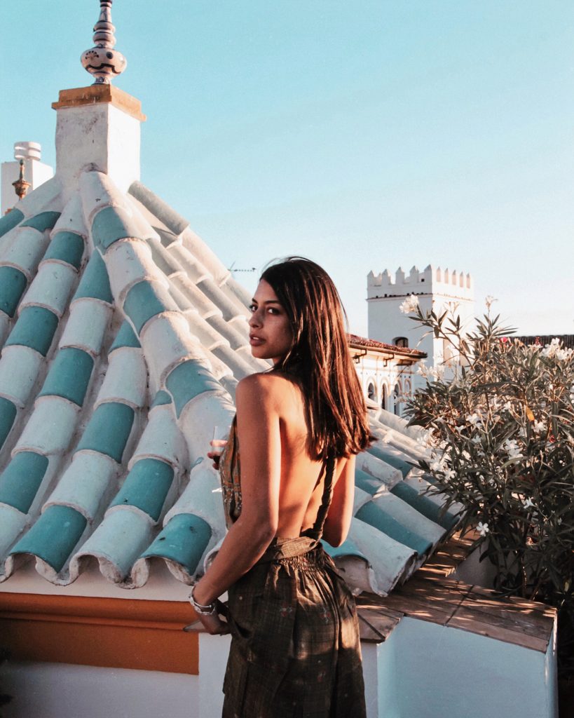 Sunset aperitivo in this wonderful @shopalaia jumpsuit ️