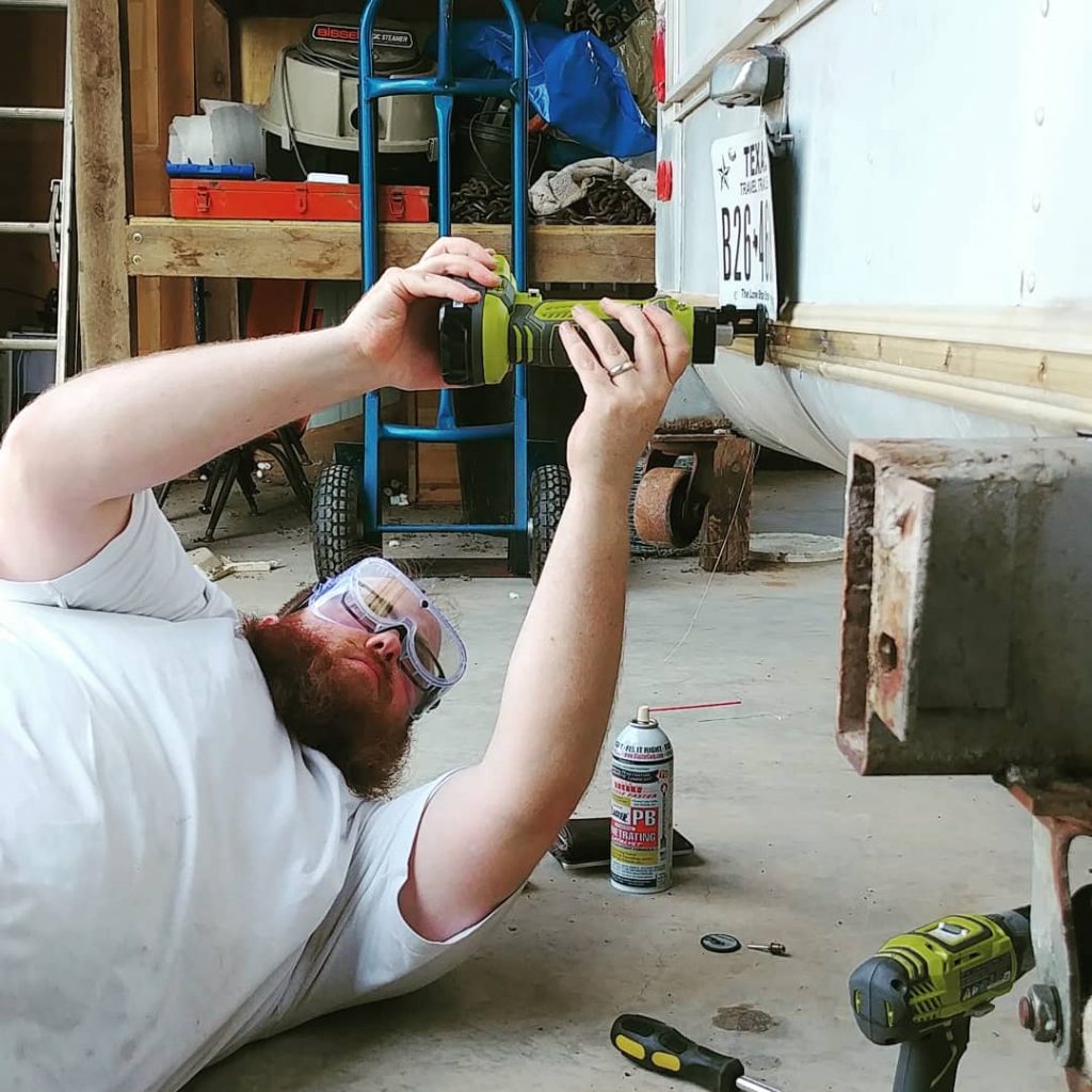 Rusted screws are a headache on this camper remodel :( @ryobipowertools · · ·…
