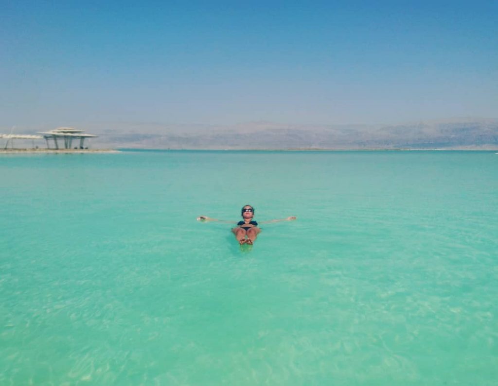 Finally a sea were I don’t freeze and can’t drown myself #deadsea #lake #floating…