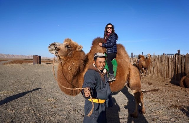 With my friendly camel. . . . . #camel #smile #camelriding #nomadlife #gobidesert #desert&hellip;