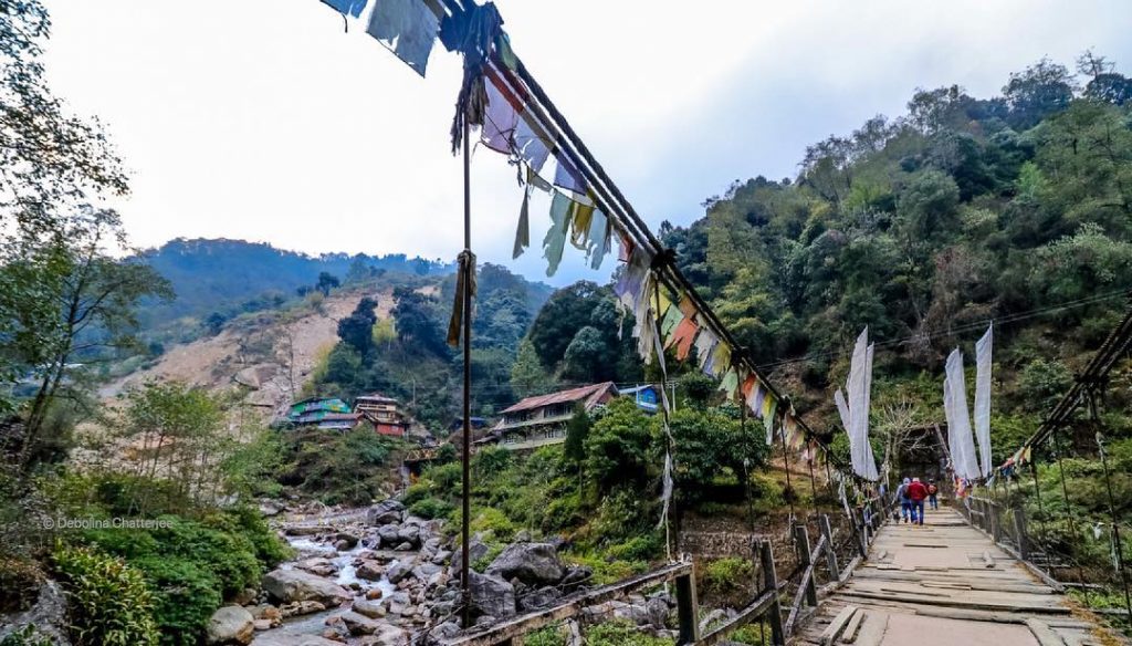 Shrikhola is famous for an insanely old wooden bridge … the prayer flags and&hellip;