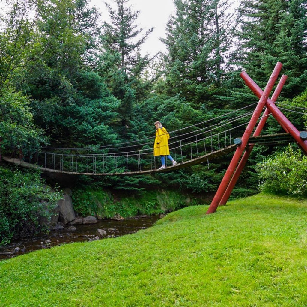 Crossing the bridge Kjarnaskógur in Akureyri is so beautiful and a must visit if&hellip;