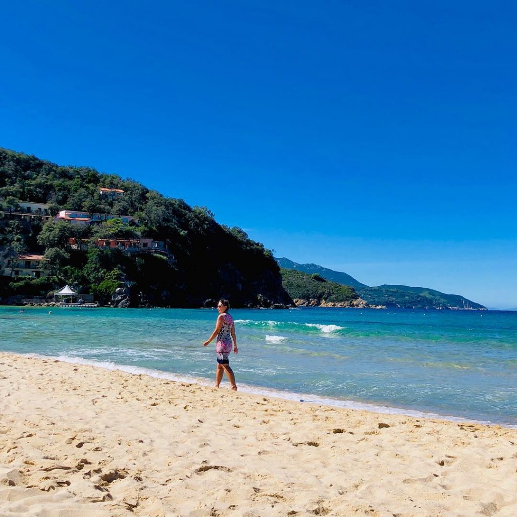A good day for a stroll on the beach in #biodola #italy looks like&hellip;