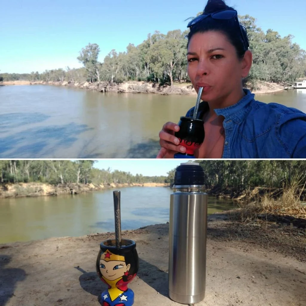 #goodmorning #goodmorningaustralia great place to have #maté with #wonderwoman @murrayriverlife @echuca_moama @ #yerbamate #yerbamateaustralia&hellip;