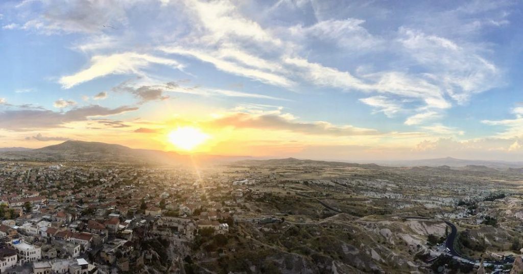Mingles with the clouds as the sun begins to sink below the horizon from&hellip;