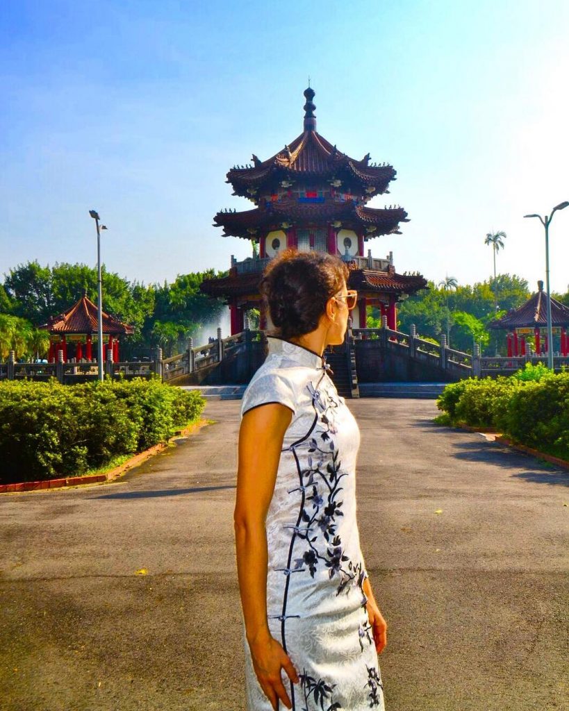 In Taipei after the typhoon wearing qipao • #taipei #taiwan #asia_vacations #traveltaiwan #zengarden #zen&hellip;