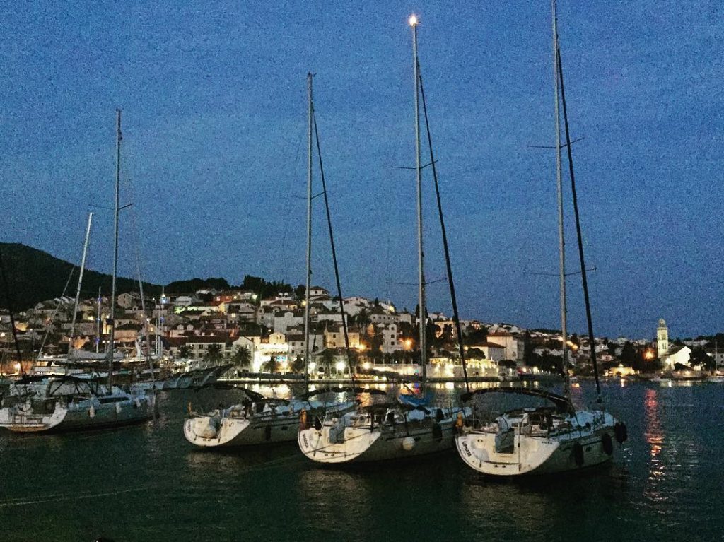 Boats in the harbor in Hvar. This beautiful little island off the coast of&hellip;