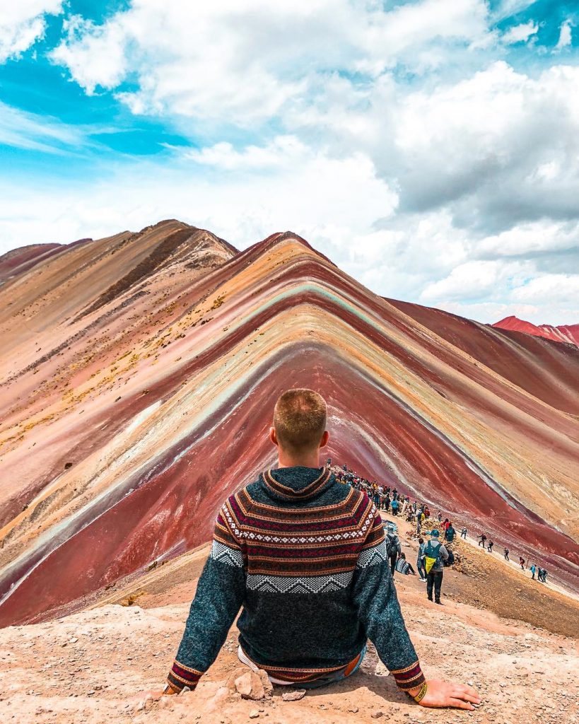 When your sweater matches the landscape Rainbow Mountian | Peru ???????? • • It&hellip;