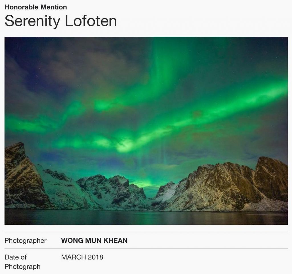 Thanks again @iphotoawards for award me a Honour Mention to my Serenity Lofoten project!!&hellip;