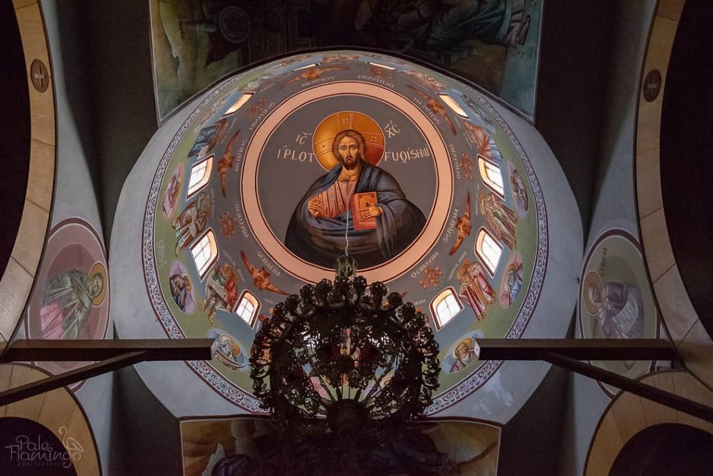 Inside an Albanian chapel, this domed ceiling was placed richt in the middle.&hellip;