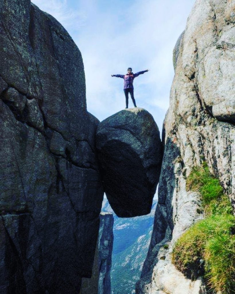 One of the scariest moment of my life @ Kjerag Norway ???????? YOU LIVE&hellip;