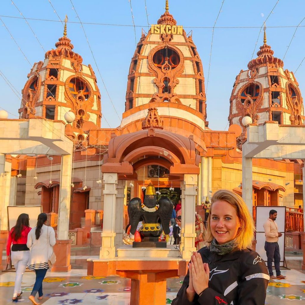 A quiet and peaceful moment at an ISKON temple while riding through the insane&hellip;