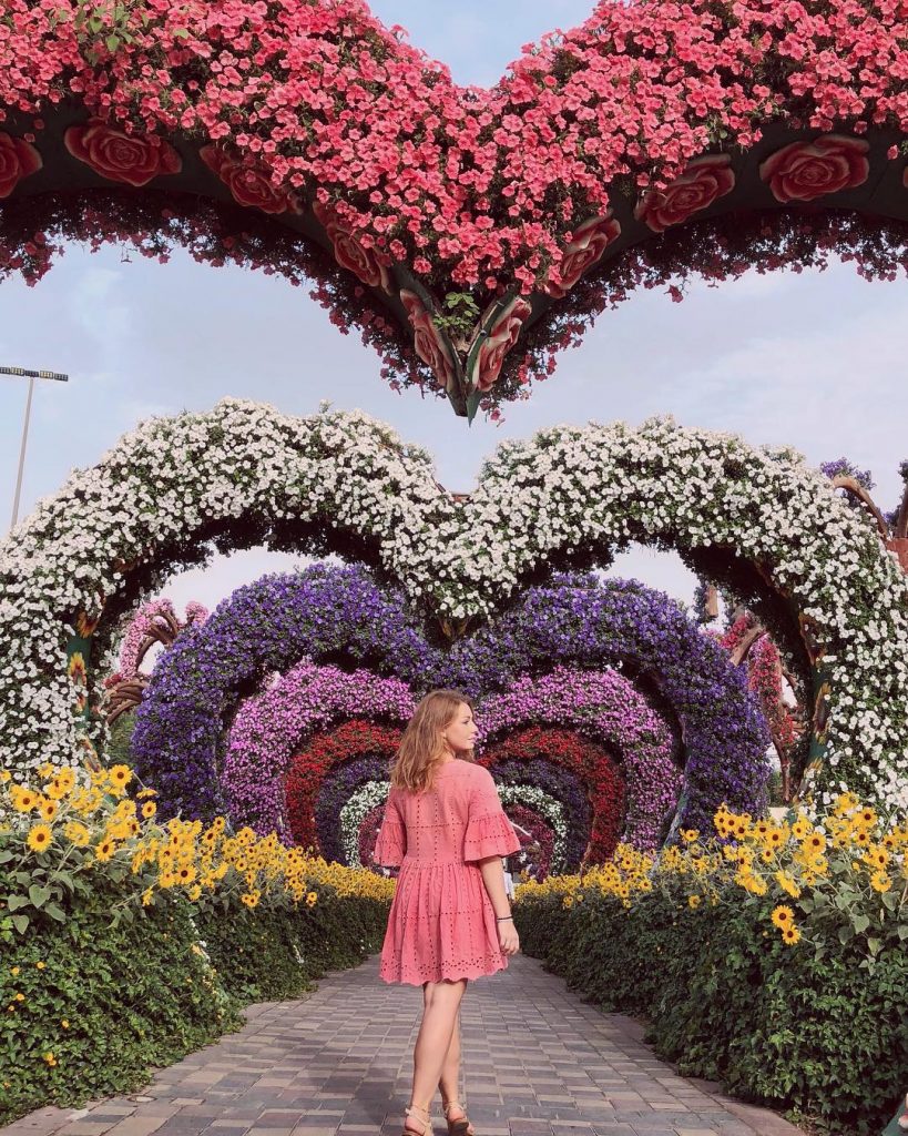 strolling through the beautiful miracle garden with my better half @laura_lendle #miraclegarden #dubai #foreveronvacation&hellip;