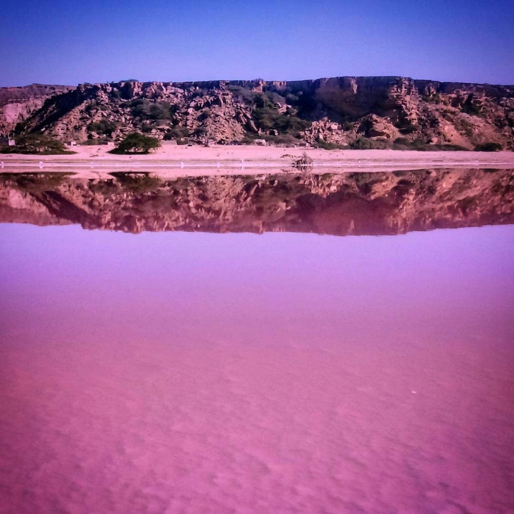 Iran_Sistanobalouchestan,Chabahar,Lipar Pink Poond(تالاب صورتی لیپار)Water of this poond is Pink photo without water Lipar…