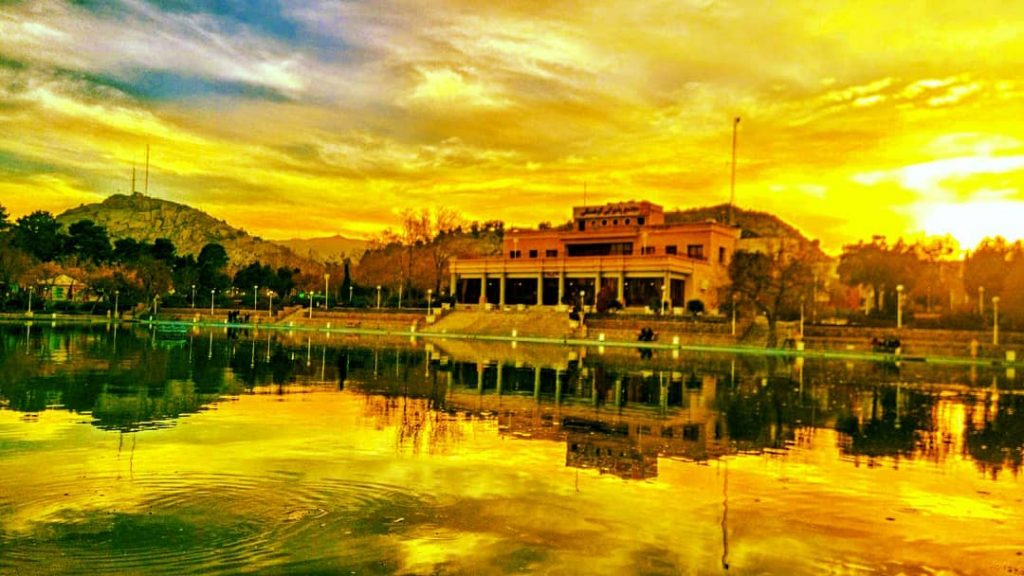 from Kuhsangi Pool and Hall(غروب از استخر و تالار کوهسنگی)In Kuhsangi Hall is wedding,Ish,Bride…