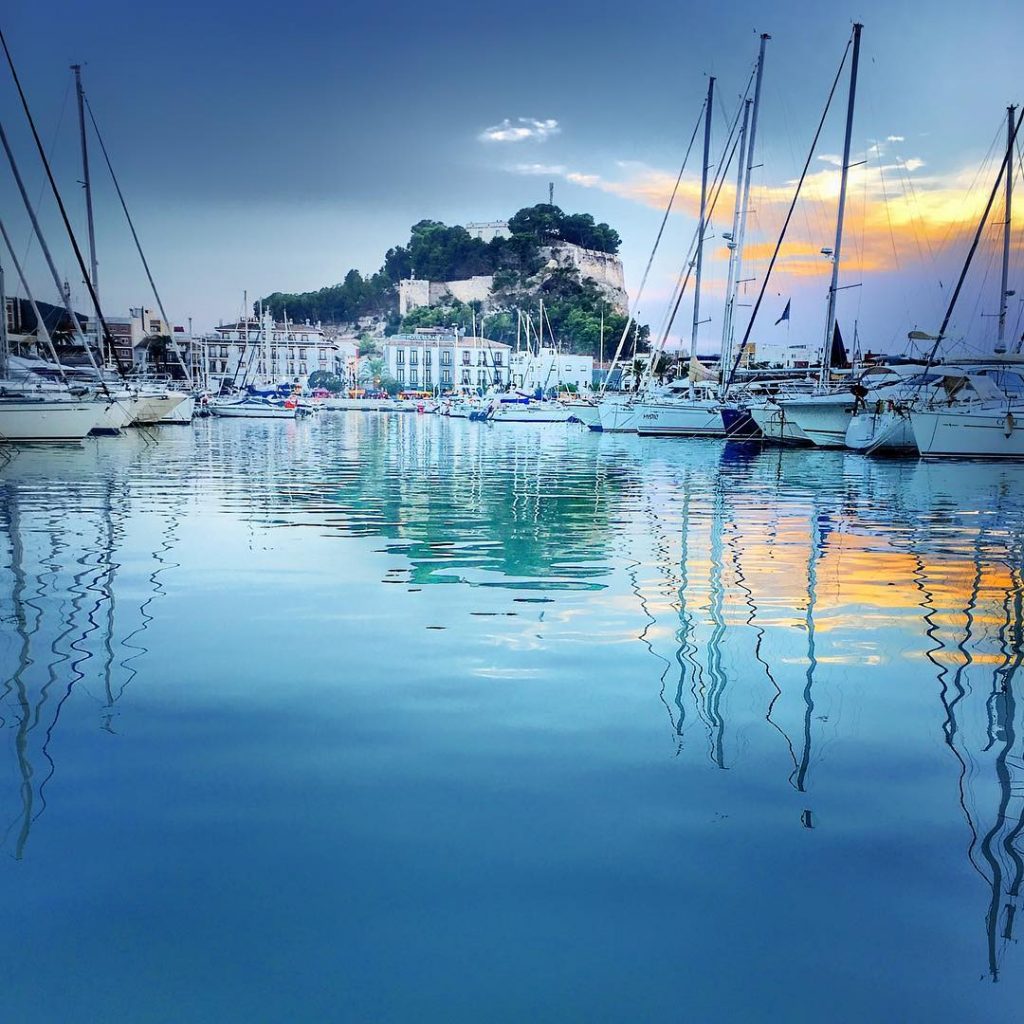 Castle of Denia, Spain at sunset