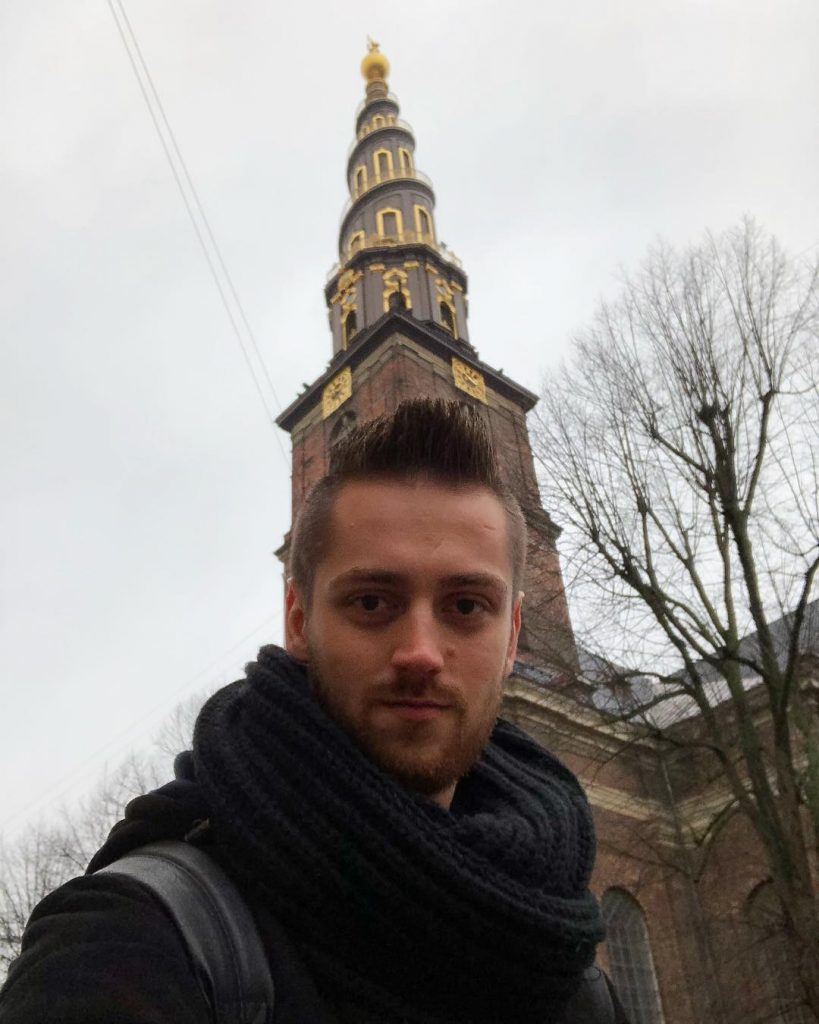 Check out this impressive church with its unique serpentine spire tower ????