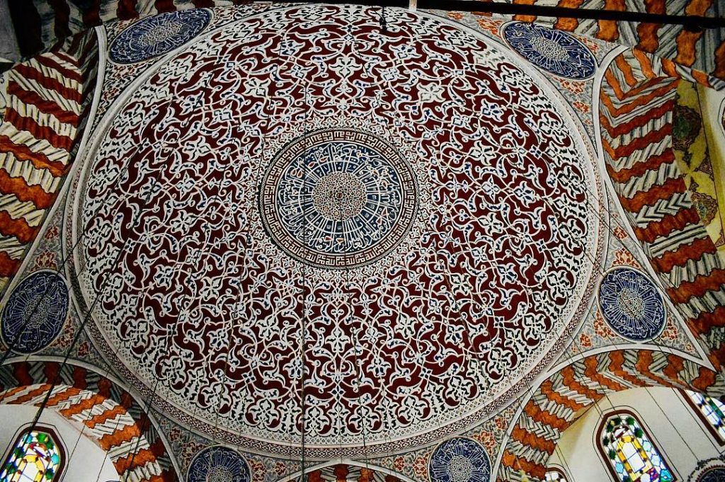 Ornate ceilings dominate the inside of the royal tombs outside of the Hagia Sophia.&hellip;