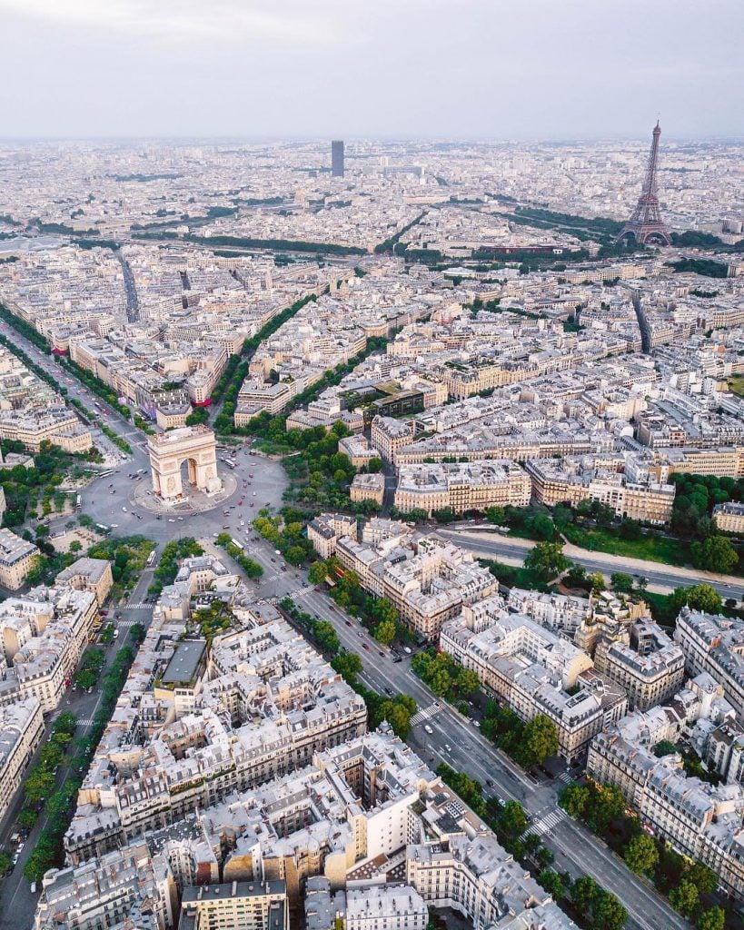 Breathtaking view of Paris, France. Tag a friend you would go there with ………………………………………………………………………………⠀…