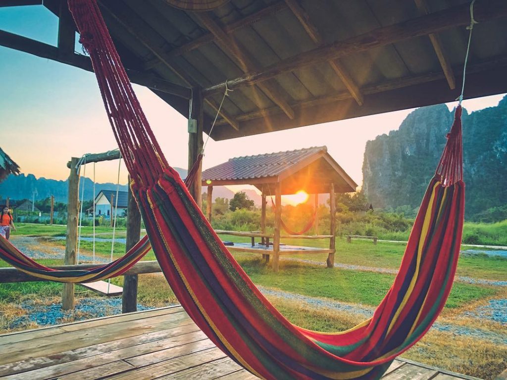 #파댕방비엥리조트 의 선셋타임입니다. 방비엥에서 가장 좋은 뷰!! 파댕리조트로 놀러오세요!! Kakaotalk : padaeng #방비엥 #라오스