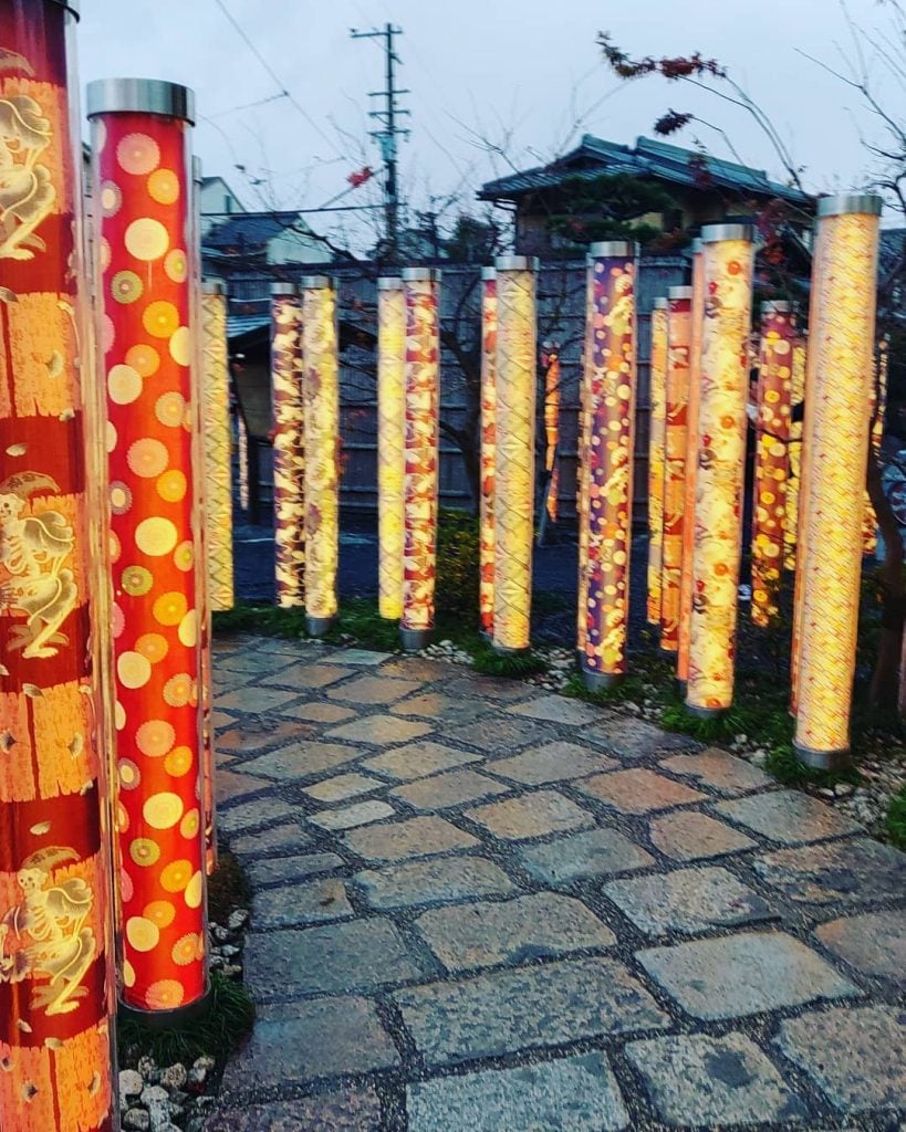 The magical lights of “Kimono Forest” at Randen line’s Arashiyama station . . .…
