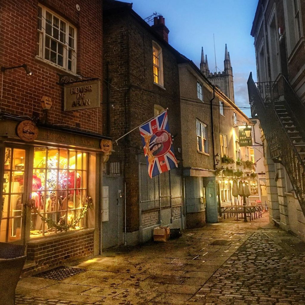 Streets of Windsor at dusk