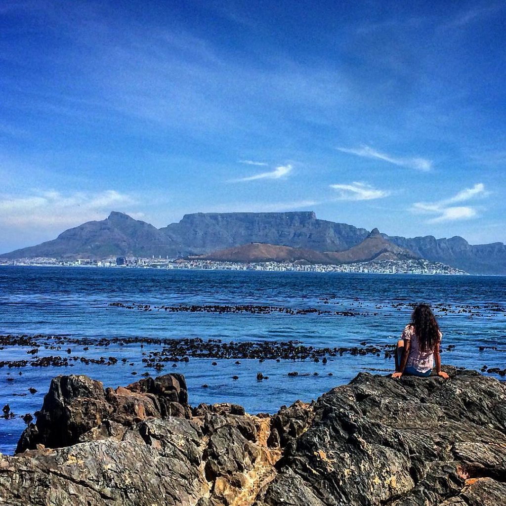 A beautiful view of Table Mountain from Robben Island Prison