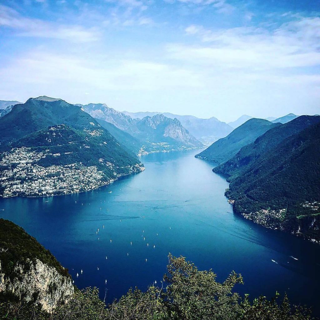 View from the Monte San Salvatore in Lugano . . . #lugano #luganolake #lagodilugano…