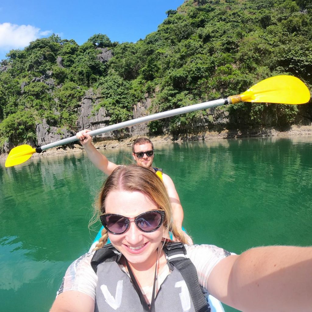 Kayaking and swimming in Halong Bay ️️