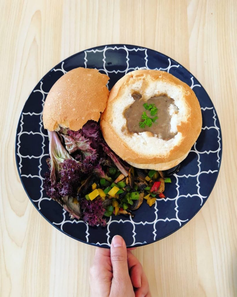 Lunchie ️ #mushroomsoup #fishchips #lunch #withyou