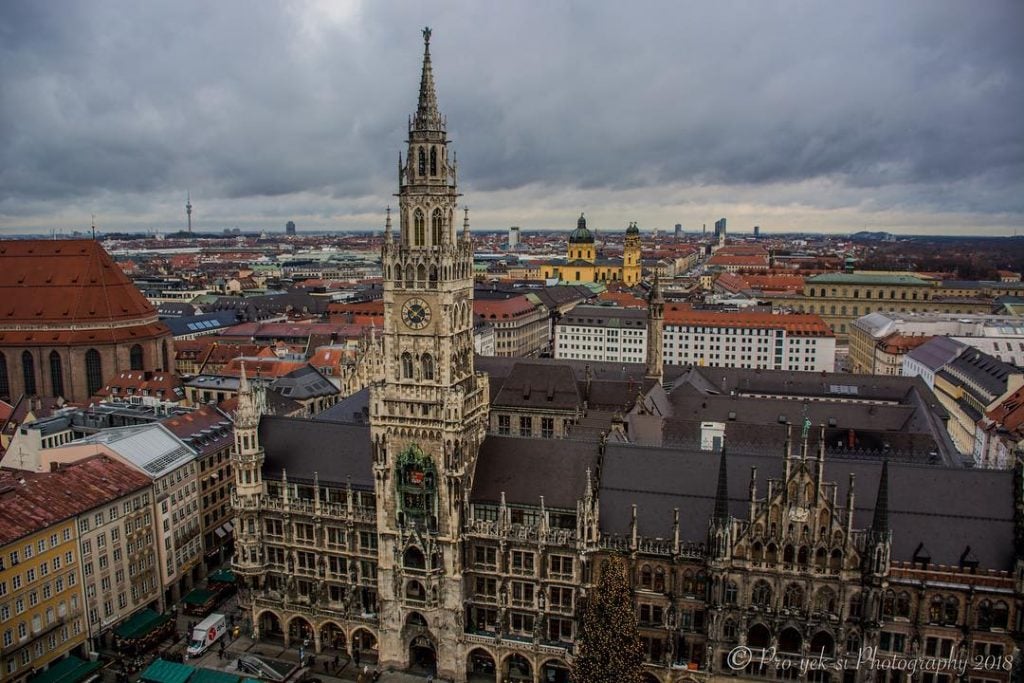 Overlooking Marienplatz from St. Peter’s tower. – – – – – – – #marienplatz…