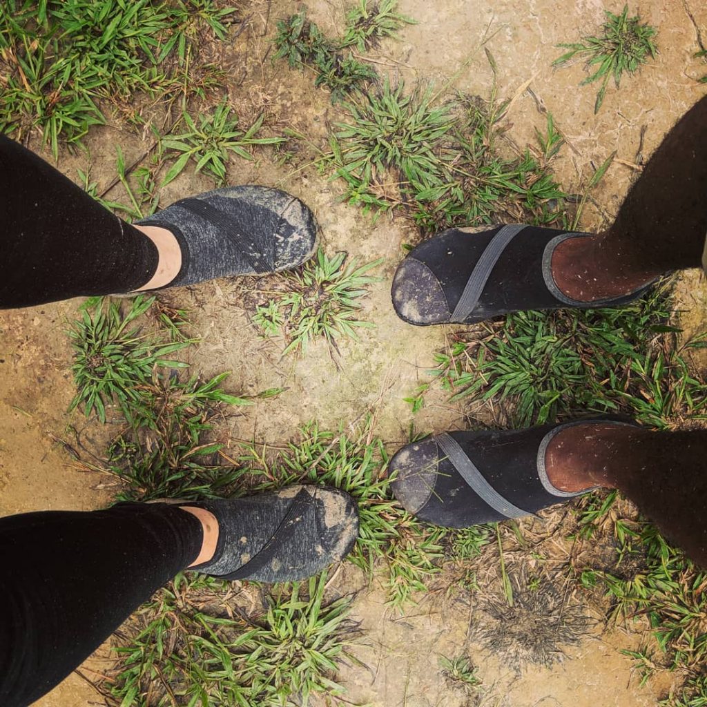 Dirty Fitkicks = well loved! Our go-to shoe for everything, including hiking through muddy&hellip;