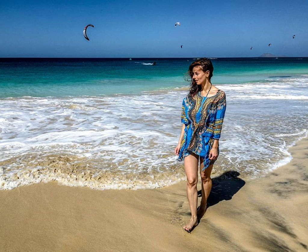 Enjoying a stroll along the most beautiful beach on Sal before leaving for the&hellip;