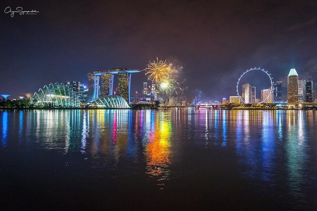 Singapore city scape . Taking fireworks during celebrations of Singapore independent day, this spot&hellip;