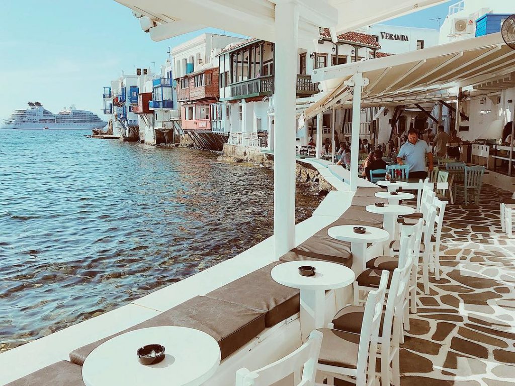 Little Venice in Mykonos • • • • • • #tbt #mykonos #greece #littlevenice…