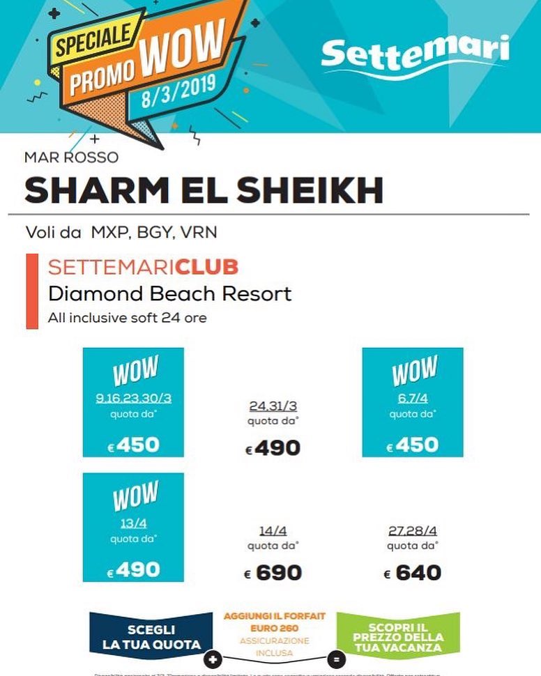Speciale Promo Wow! #LastMinute per #SharmElSheikh Prezzi a partire da 450€ con #Settemari #bluvacanze&hellip;