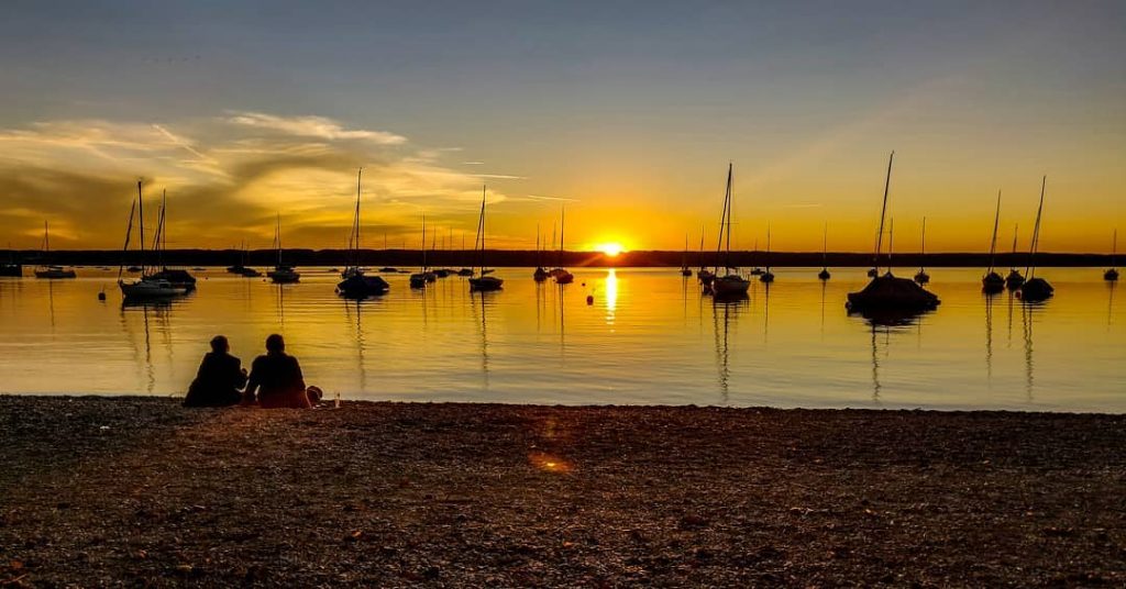 #Silhouettes and #Sunset #latergram #Ammersee #Germany #landscapephotography #lakeside