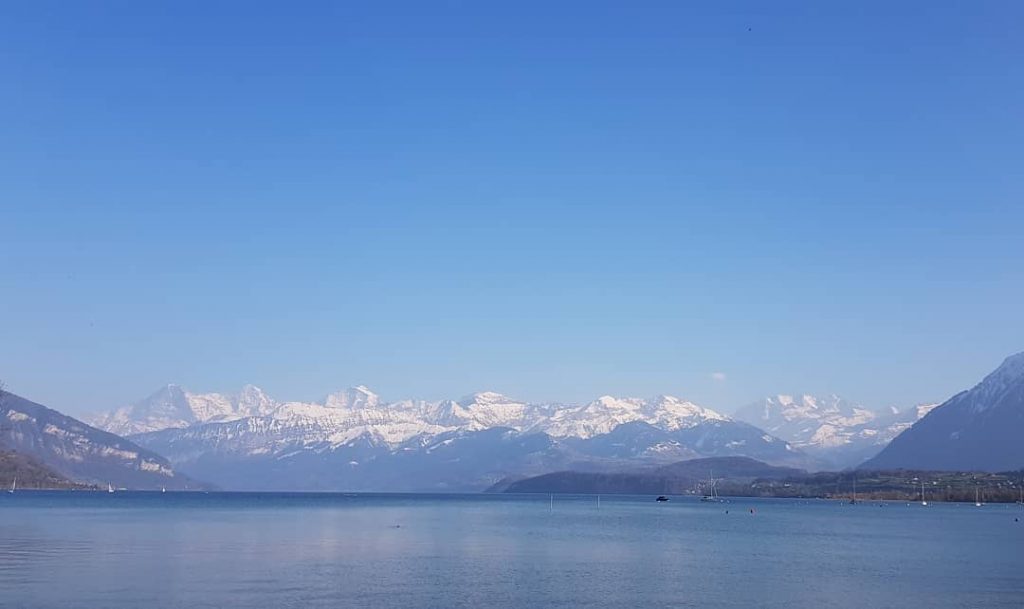 Misty panorama in thun #switzerland #thun #thunersee #panorama #mountains #travelphotography #traveling #travelgram #travel #trip…
