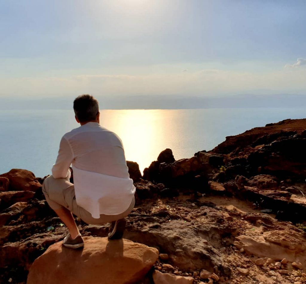 The view to the Dead Sea in Jordan Widok na Morze Martwe w Jordanii&hellip;