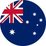 Australia flag logo featuring the Southern Cross and Union Jack on a blue background.