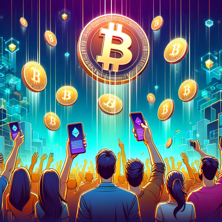 A scenic view of a city with cryptocurrency symbols, showcasing the fusion of travel and digital currency adventures.