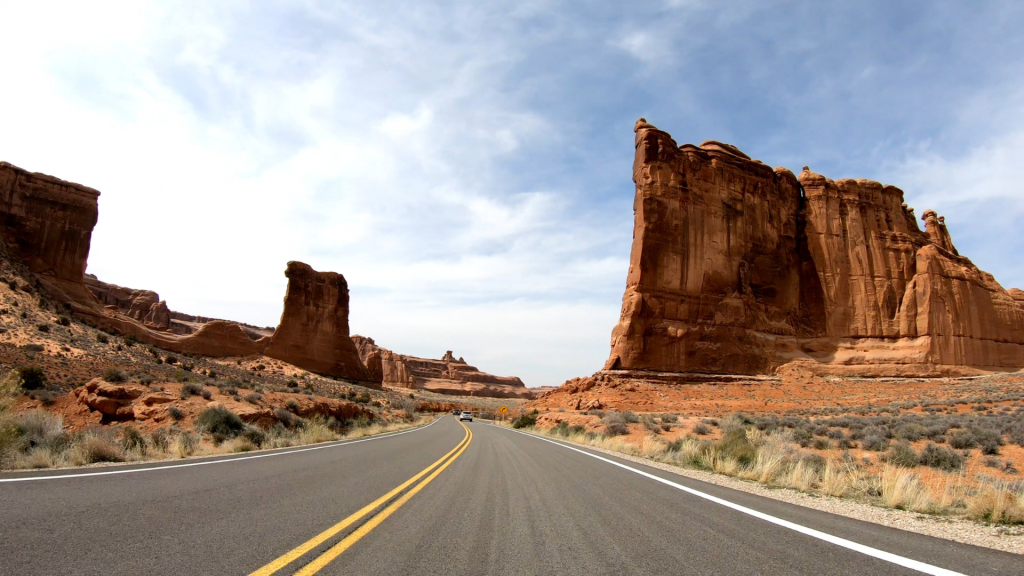 Road trip at Arches National Park in Utah