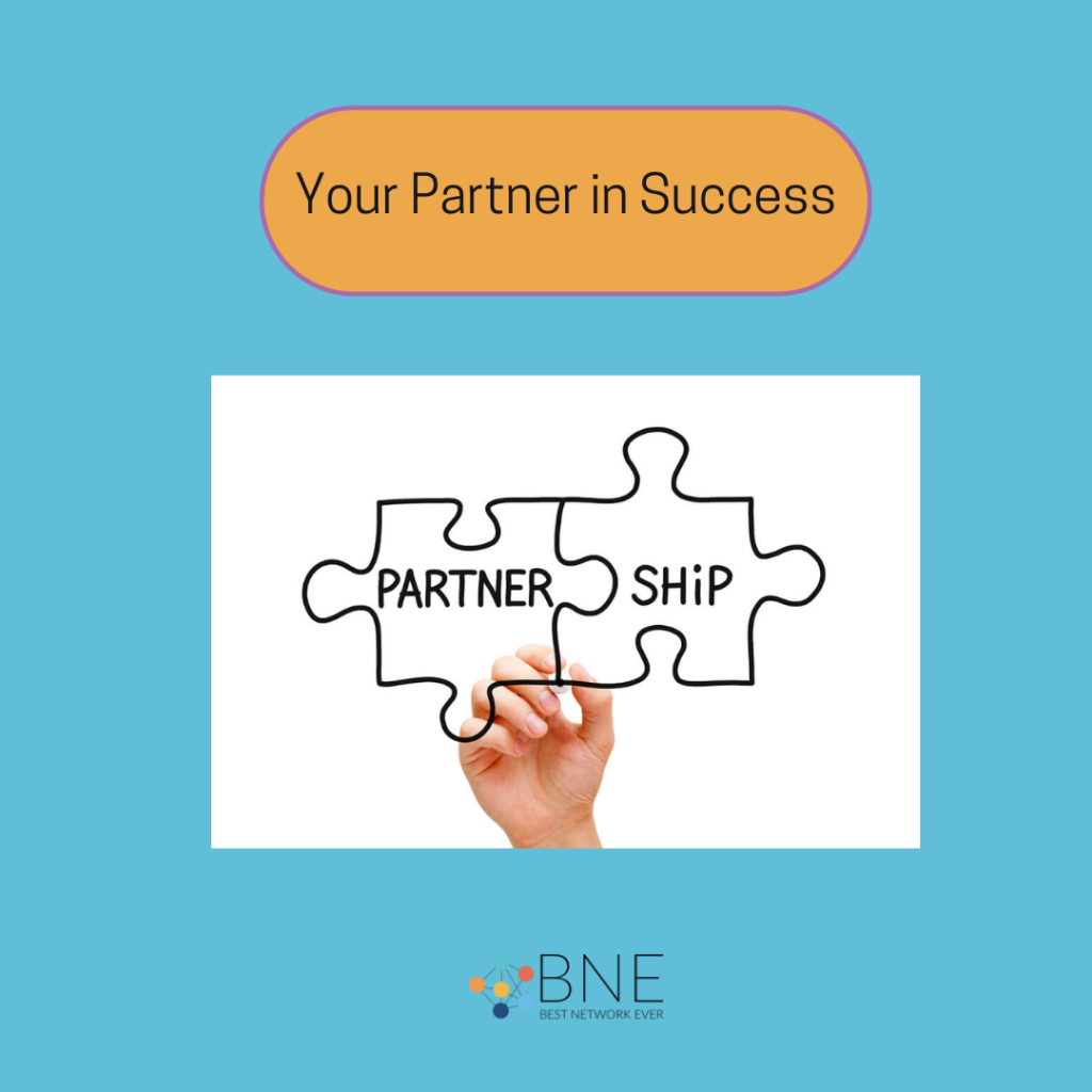 Graphic illustrating BNESIM's partnership distribution model for maximizing global reach and success in telecommunications.
