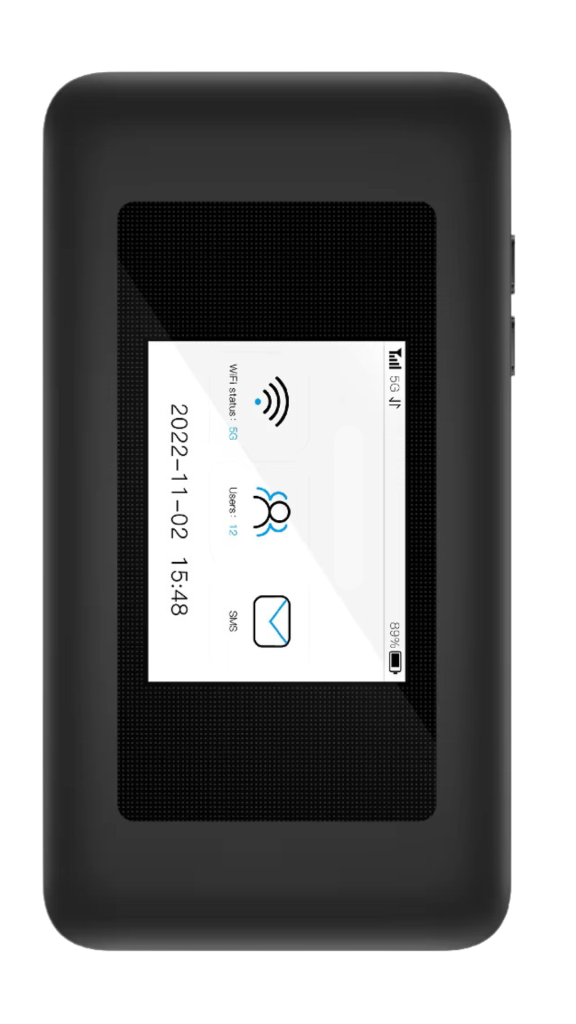 A compact bnesim Go pocket WiFi device with a sleek design, ideal for portable internet access on the go.