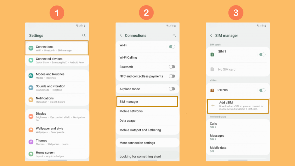 steps to check if Android phone supports eSIM in Setting