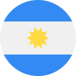 Argentina country logo with with completely rounded border.