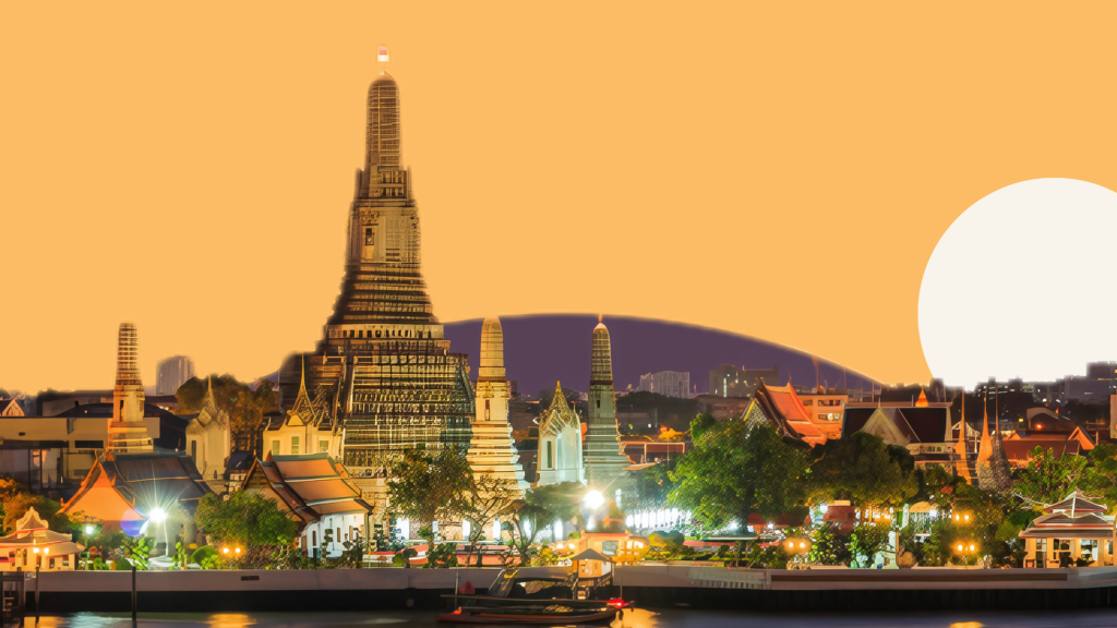 The night view of Bangkok